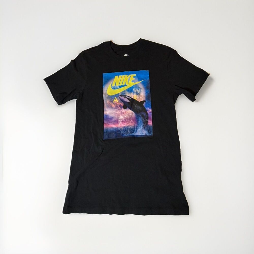 Nike Air Orca Whale Graphic T Shirt Men’s Small Black Short Sleeve The Nike Tee